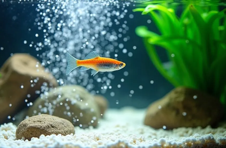 floating debris in aquarium